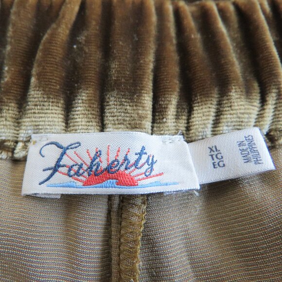 FAHERTY Silk Velvet Genevieve Pull On Wide Leg Pants in Breen Gold Bronze Sz XL - Picture 12 of 13